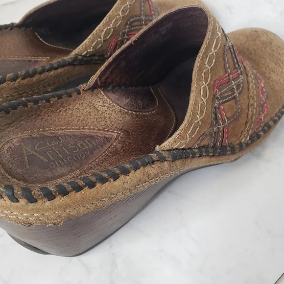 Clarks brown leather Artisan slip on mule clog loafers SZ 7.5 - Picture 8 of 8